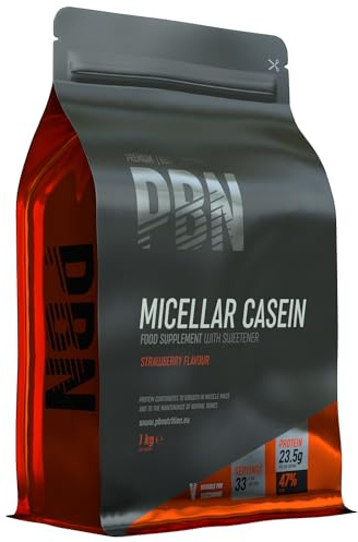 Premium Body Nutrition - Caseína micelar, 1 kg (Paquete de 1), sabor Fresa