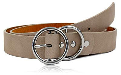 irisaa Damen Gürtel mit Ring, Designer Hüftgürtel, Taillengürtel mit Ringschnalle, Größe Gürtel Neu:90cm (für Hüftumfang 86-94 cm), Damen Taillengürtel 2020:Taupe