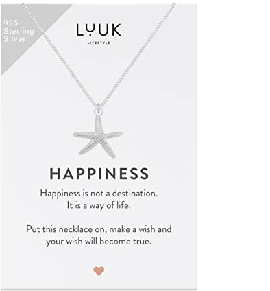 LUUK LIFESTYLE 925 Sterlingsilber Halskette mit Anhänger | Schmuckgeschenk für Freundin, Verlobte, Wasserfest, Hypoallergen, 50cm Verstellbare Kette