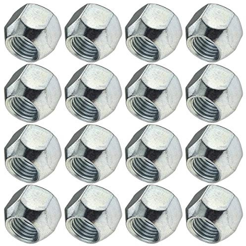 C CARBONADO Offene Radmuttern M12x1,25 Kegel SW19 Verzinkt Stahlfelgen 16x | Geeignet für Pkw, kompatibel mit Stahlfelgen, 16er Pack