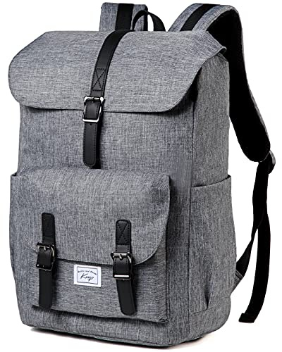 Kasgo Sac à Dos Homme Femme Grand Antivol Sac a Dos Ordinateur 15,6 Pouces Imperméable Vintage Cartable Garcon Fille Ados pour Travail Affaire Voyage École
