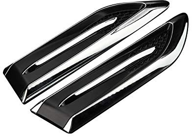 Asudaro 2 Stk Auto Lufteinlässe Außen Dekorative, Air Flow Vent Sticker 3D Außenhaube Seite Lufteinlass Hai Kiemen Outlet Universal Luftstrom Kotflügel Ansaug Aufkleber