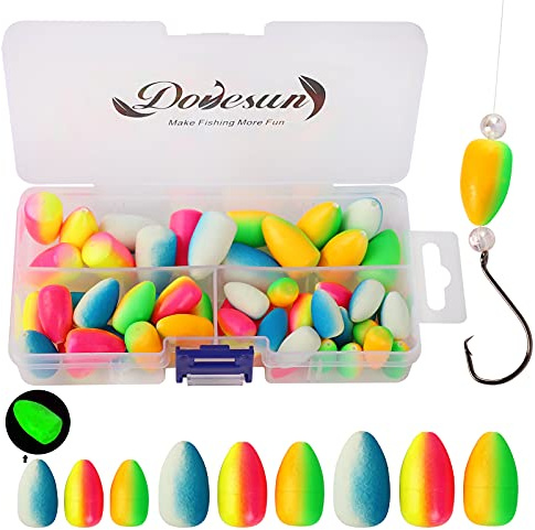 Dovesun 220/104/80/54pcs Schaumstoff Schwimmer Pompano Rigs Angeln Rig Schwimmer Fliegenfischen Schwimmer helle Farbe rund, Kugel, zylindrisch mit Tackle Box