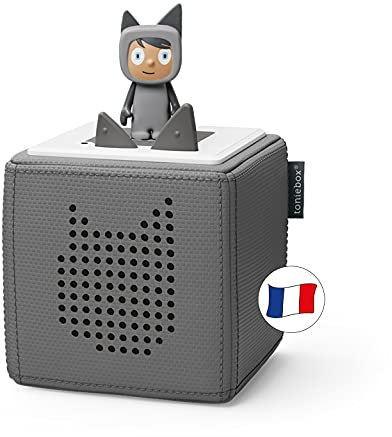 tonies Mon Premier Coffret Toniebox Granite + 1 figurine Tonie Créatif, boîte à histoire et musique pour enfant 3 à 7 ans, conteuse d'histoire robuste & facile à utiliser avec figurine à collectionner