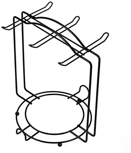 ARFUKA Coffee Mug Rack Coffee Mug Tree Coffee Mug Holder Stand Mug Tree Countertop Holder Mugs and Tea Cup Storage Rack with Small Storage Area, Holds 6 Mugs Black