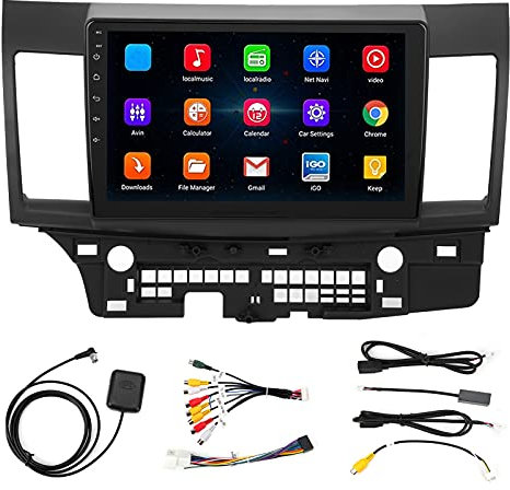 Akozon Sistema de Navegación GPS, 10.1in Radio de Coche Estéreo GPS 1 + 16GB Reproductor de MP5 Sistema de Navegación de Coche para Mitsubishi Lancer EEX 2010‑2015