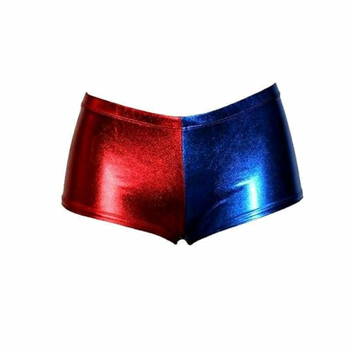 HUBIBUBI Ladies Girls Kids Halloween Costume Shiny Wet Look Jacket, Leggings, Pants Women Metallic Red & Blue Hot Sexy Shorts