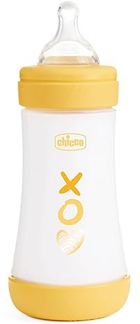 Chicco Perfect 5 Flacone Anti-Colic Flacone da 240 ml, flusso medio, per neonati 2 m +, tettarella in silicone, biberon da 240 ml con sistema Intui-Flow