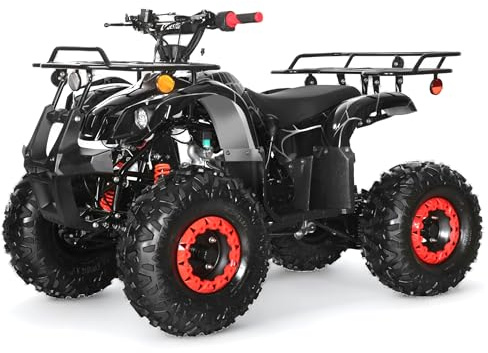 Coolster 125cc ATV for Kids & Adults, Spider Black - Gas Powered Automatic 4 Wheeler Quad with Electric Start, ATV-3125XR8-U2