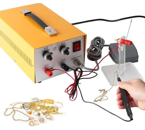 Soldador Por Puntos 30A + Pistola De Soldar De Mano, Máquina De Soldadura Por Puntos de Joyería, Máquina Herramienta Para Soldar JoyeríA De Oro Y Plata Con Pedal, Rango De Soldadura: 0,5-1,0 Mm