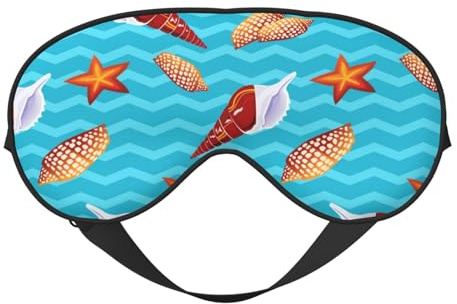 Schlafmaske für Frauen und Männer, weiche Augenmaske mit Muschelwellen, Reise-Schlafmaske mit verstellbarer Schnalle für Frauen und Männer, lustige Bandagen für Partyspiele