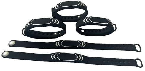 JWFKWNH NTAG213 NFC Bracelet Étanche, 13.56MHz RFID Contrôle d'Accès Intelligent, Bracelet de Gestion, Noir