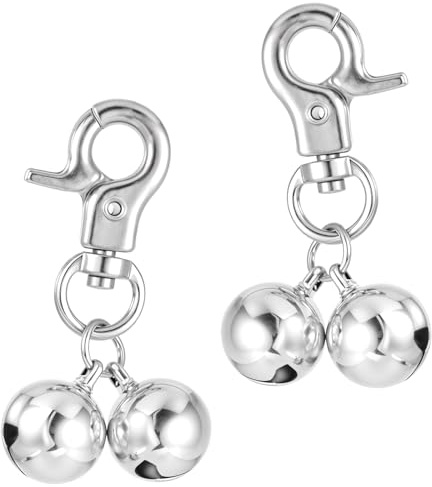 2 Stück Glöckchen, Haustier Glocken Für Halsbänder Glocke Für Hunde Laute Hundeglocken Schlüsselringe Hundeglocken Hund Verdreifach Glocke Anhänger Zubehör For Hunde Katze Halskette Halsband Dekor