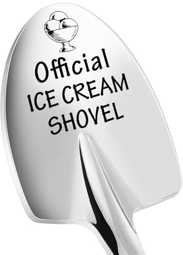 Ice Cream Lovers Engraved Spoon Birthday Easter Gifts for Women Friends Sister Brother Daughter Son, Valentines Gifts for Couple Husband Wife -Official Ice Cream Shovel Scoop