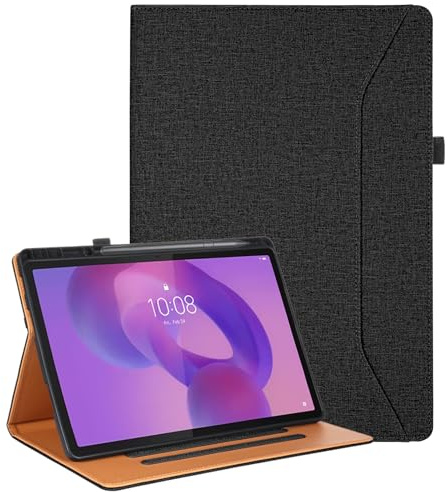 Vakarey Hülle für Lenovo Idea Tab Pro mit Stifthalter Stoßfest für Lenovo Idea Tab Pro Hülle 12.7 Zoll 2025,Schwarz