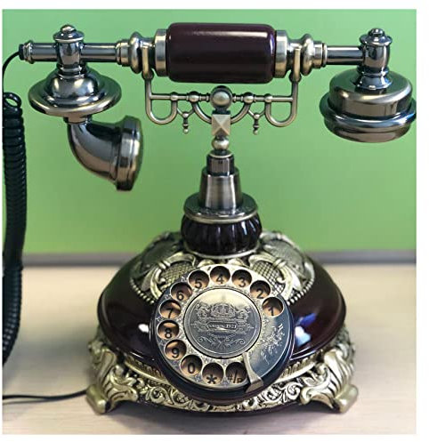 PLMNBQWE Teléfono Fijo Retro Teléfono de Escritorio rotatorio Antiguo Vintage Teléfono con dial con Cable Teléfono Decorativo para el hogar y la Oficina