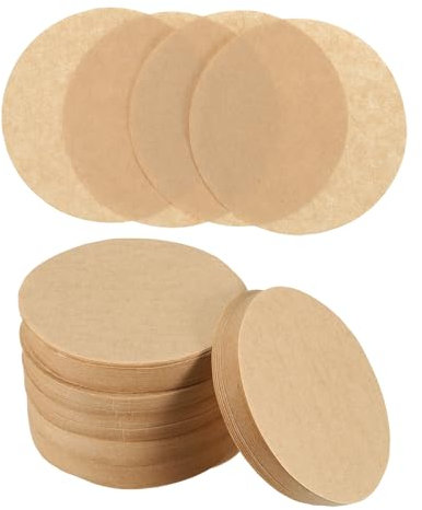 QUARKZMAN 400 Compte 2,4 Filtres à Café Ronds, Filtres à Café en Papier Jetables en Fibres de Bois Naturel Non Blanchies, Convient pour Filtre à Café à Versement Marron