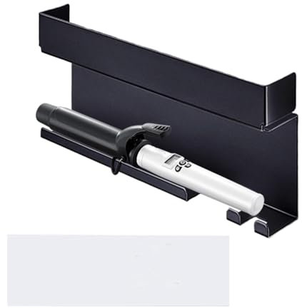 Wall-Mounted Hair Dryer Holder, Adhesive Hair Straightener Holder, Double Layer Curling Iron Holder, Heavy Duty Bathroom Supply Rack for Curling Wands, Flat Iron, Razor