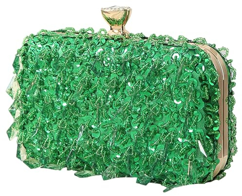 Jamron Mujer Brillante Cristal Lentejuelas Bolso de Mano de Cuentas Bolso Clutch