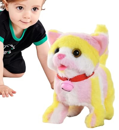 Gatto di peluche elettrico - Animazione a batteria, gatto realistico con ondeggiamento - giocattolo per gatti, simpatici animali elettronici con suono per bambini