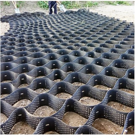Geotextil-Kiesgitter-Stabilisator, 10 cm dick, Parkplatz, Erosionskontrolle, schräge Auffahrt, Kiesstabilisierung, faltbares Kiessystem