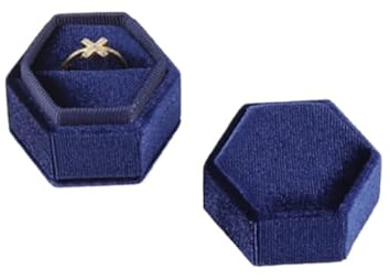 PSNKLMM Scatola porta-anello vintage ottagonale quadrata singola e doppia con coperchio staccabile, scatola porta-orecchini, proposta di matrimonio, anello pendente(Purple-S,Pendan box)