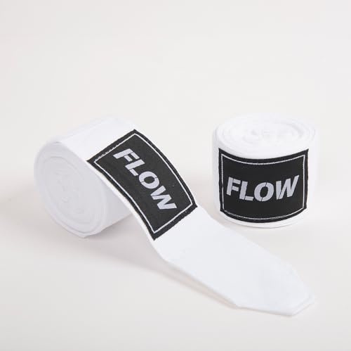 Flow Fightgear Boxbandagen 4,5m | Handbandagen im Mexikanischen Stil | Für Boxen, MMA & Muay Thai | Elastisch mit Daumenschlaufe für Stabilität & Schutz | 2er Set