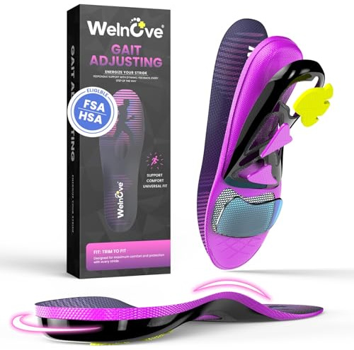 Welnove Plantillas para correr para hombres y mujeres con almohadilla metatarsal para metatarsalgia,neuroma de Morton,plantillas de soporte de arco para fascitis plantar-Size 2XL(Hombres 44-45)