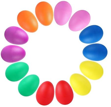LeeQinersw 18 Piezas Egg Shakers Set Percusión Manual Maracas Instrumentos Musicales Sensorial Infantil Pp Adecuado para Música Regalos de Pascua Juegos, 14 Piezas