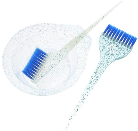 DONFAMDS Set de Cuenco y Pincel para Teñir el Cabello en Salones Profesionales, Plástico Azul Fácil de Limpiar Diseño Delicado y Práctico para Mezclar Tintes