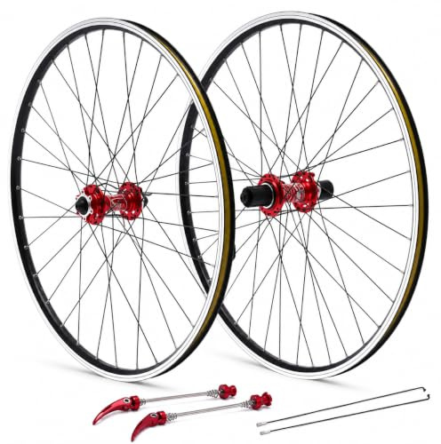 Paire de Roues VTT 27,5 Pouces, Jante VTT Aluminium, Roue Vélo Avant et Arrière avec Frein à Disque 6 Trous, Blocage Rapide, 32 Rayons, Moyeu à Roulements Scellés pour Cassette 7 à 12 Vitesses