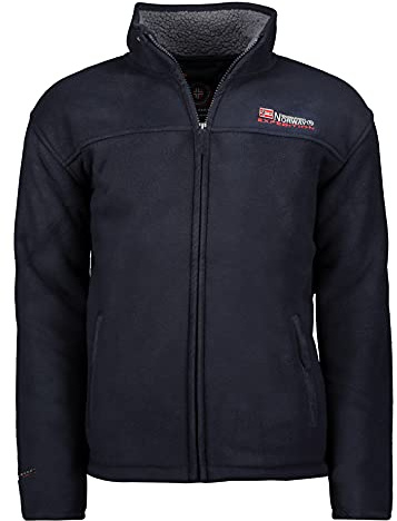 Geographical Norway ULMAIRE - Chaqueta de forro polar para hombre, forro polar cálido, forro de peluche, talla S-XXXL azul marino M