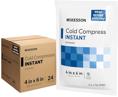 McKesson Instant Cold Packs 4 x 6 [24 Pack] - Instant Ice Packs for Injuries Disposable, Pain Relief, Swelling, Sprains - Travel Cold Compress for Sports, First Aid, Toothache