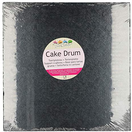 FunCakes FC1630VK - Bandeja cuadrada para tartas (30,5 cm, papel reutilizable), color negro