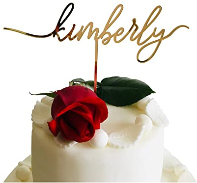 Personalisierter Cake Topper mit einem Namen aus Acryl oder Holz | Individueller Tortenaufsatz mit einem Namen in Kleinschreibung für Geburtstag, Taufe, Babyshower oder Jubiläum