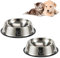 Fressnapf Hunde,Edelstahl Hundenapf,2 Stück Futternapf für Hunde, Hundenapf Metall Kleine 350 ml mit Rutschfesten Gummi Haustier Trinknapf Hundenäpfe,Welpennapf,Futternapf und Wassernapf für Hunde