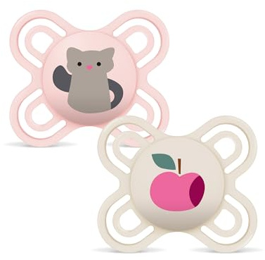 MAM Chupete, Recién Nacido, 0-2 Meses, Tetina Extra Delgada y Flexible de Silicona Skin Soft Silicone de Fácil Aceptación, con Caja Autoesterilizadora, MAM Perfect, Rosa Mate, Pack 2uds
