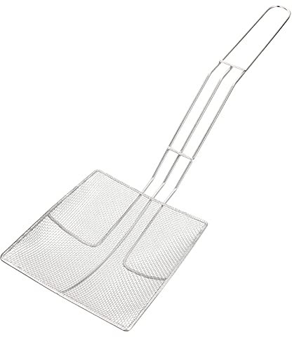 UPKOCH Nickel- plated Fine Mesh Skimmer Fine Mesh Strainer Stainless Steel Skimmer Spoon Square Mesh Skimmer for Hot Pot Soup Oil