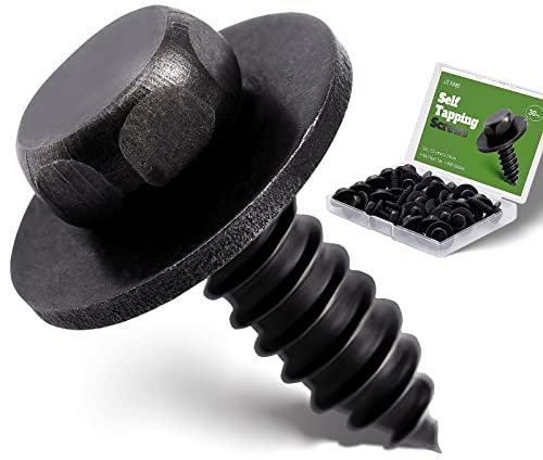 Litorange 30 Pcs 5.5-6mmx19mm Hex Head Tek Self Tapping Screws with Gasket, 304 Stainless Steel Self Drilling Hex Head Screws for the hole of car, plastic, metal, wood or thin iron, boxed