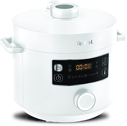 TEFAL CY7541 Turbo Cuisine Multicooker, 1090W, Tecnología de Cáscara de Bola, Cocción Rápida, 10 Programas Automáticos, Operación intuitiva, 5 L de capacidad, Blanco