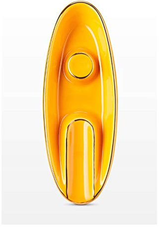 Cendriers pour cendrier à cigares sans couvercle Bone China Cendrier à cigares Cendrier de bureau pour bureau à domicile Patio Décoration extérieure Porte-cendrier artisanal (Color : Yellow)