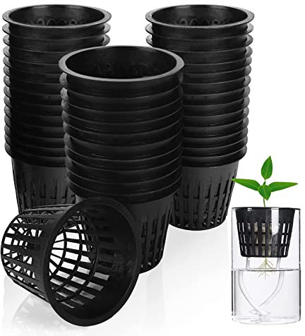 Vegena 80 pezzi Net Pot, 8 cm, vaso a rete, vaso in plastica, vaso per piante acquatiche e da giardino, per balcone