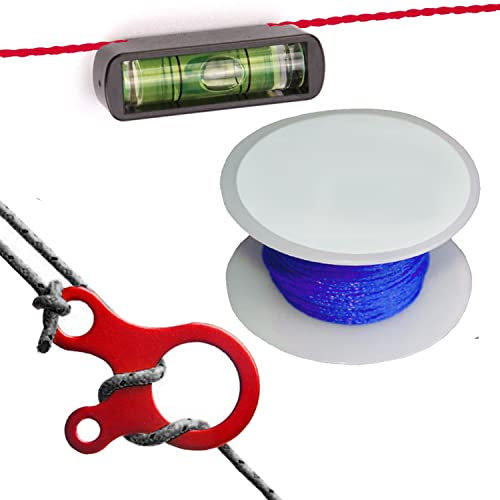 Maurerschnur - Schnurspanner - Schnurwasserwaage - Set bestehend aus Maurerschnur (Richtschnur 1,7mm x 50m) Maurerschnurspanner (Schnurspanner) mobile Schnurwasserwaage