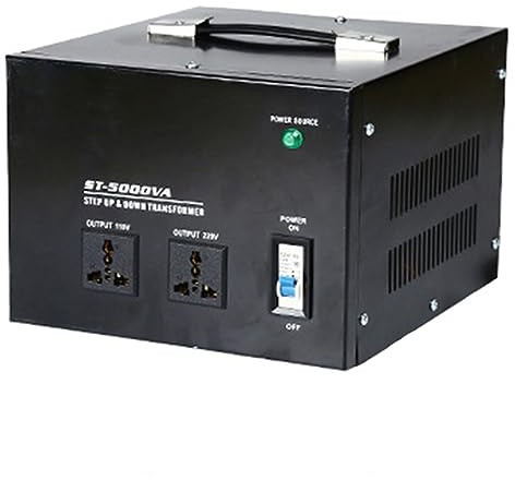 Convertidor de Voltaje Transformador de Potencia del Convertidor Sube 110V a 220V, Reduzca 220V a 110V con Protección de Interrupción del Circuito,5000VA
