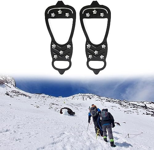 Steigeisen, Schuhkrallen, Schuh Spike, Anti Rutsch Schuhspikes, Eiskrallen, Eiskrallen Für Schuhe, Spikes Schuhe, Mit 8 Edelstahl Zähne Und Silikon Band, Für Wandern Bergschuhe Stiefel Usw, M
