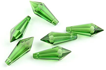 Chandelier Crystal Prisms Pendants 1 Piece Crystal U Drop Prism Parts 38mm Icicle Pendant Decorations Chandelier Crystal Prisms Pendants (Color : Dark Green)