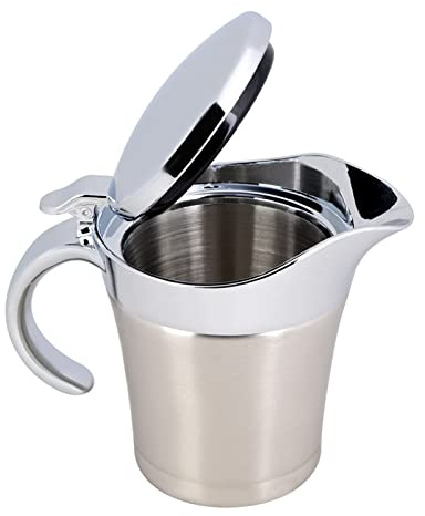 Stainless Steel Insulated Gravy Boat Pot with Lid - Double Wall Sauce Serving Jug for Keeping Sauces Hot or Cold - Anti-Rust and Durable - 450ml or 750ml - Ideal for Gravy,
