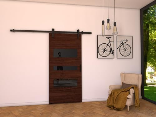 MINIO go for it - Schiebetür Komplettset LIFT C, 106 cm Breit, Schiebetüren, Wandmontage, Schiebetürsystem, Zimmertüren - Wenge