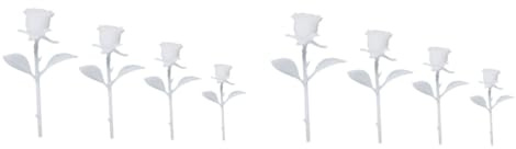 SHINEOFI 8piezas Mini Rosa Modelo Para Manualidades Adorno De Rosa Pegamento De Cristal Blanco