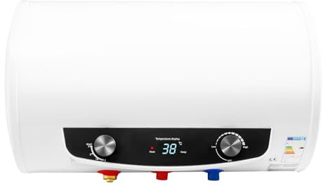 Scaldacqua Elettrico Orizzontale 35L Riscaldatore di Acqua Elettrico Boiler 25-75 ℃ Scaldabagno Elettrico per Doccia